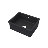 Single Bowl Fireclay Ceramic Square Undermount Kitchen Sink with Overflow - Multiple Finishes