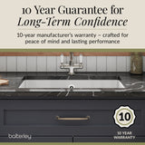 Single Bowl Fireclay Ceramic Undermount Kitchen Sink with Overflow and Central Waste Position - 711mm