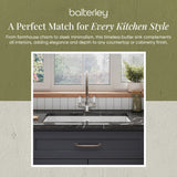 Single Bowl Fireclay Ceramic Rectangular Undermount Kitchen Sink with Overflow - 763mm