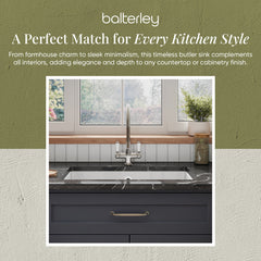 Single Bowl Fireclay Ceramic Rectangular Undermount Kitchen Sink with Overflow - 763mm