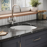 Fireclay Single Bowl Round Undermount Kitchen Sink, Central Waste & Overflow - Multiple Colours Available
