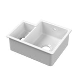 Fireclay 1.5 Bowl Undermount Kitchen Sink with Overflow - 549mm - Available as Left or Right Hand