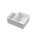 Fireclay 1.5 Bowl Undermount Kitchen Sink with Overflow - 549mm - Left or Right Hand