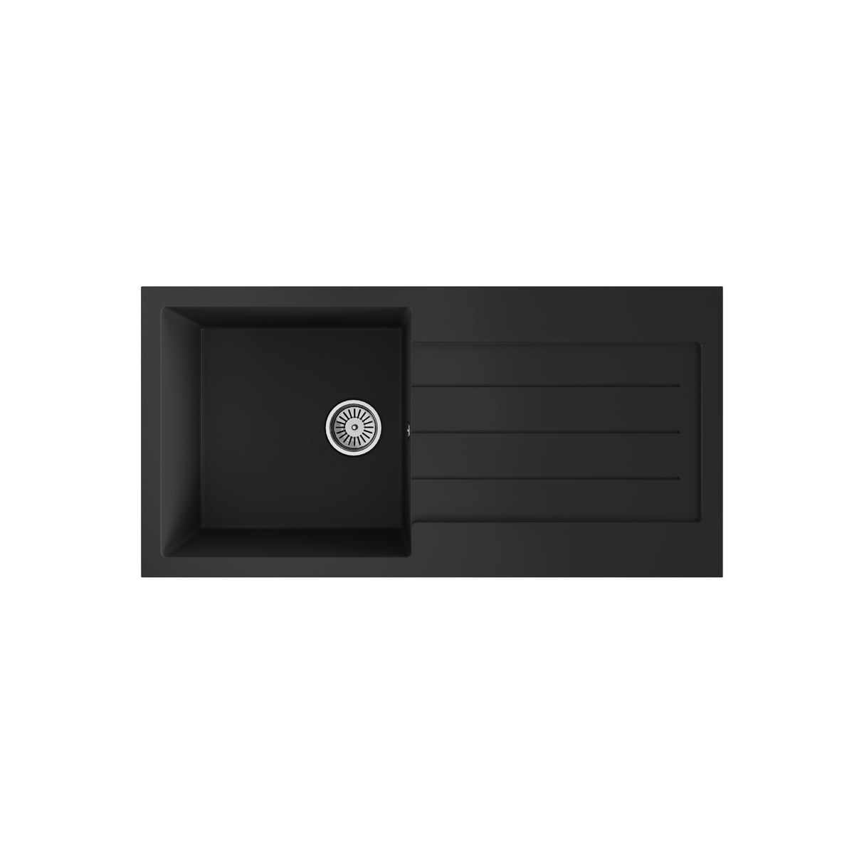 101cm Composite Inset Kitchen Sink with Overflow & Drainer - Available in Multiple Colours