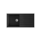 101cm Composite Inset Kitchen Sink with Overflow & Drainer - Available in Multiple Colours