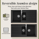 101cm Composite Inset Kitchen Sink with Overflow & Drainer - Available in Multiple Colours