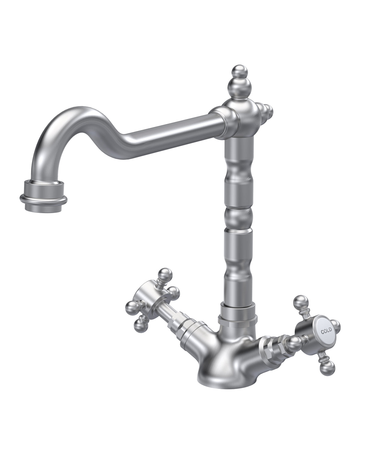 Traditional French Classic Mono Sink Mixer Tap - Brushed Nickel