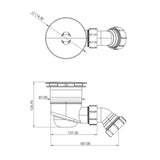Modern Round Bathroom Shower Tray Waste with Elbow, Top Fix Installation – 125 x 114 x 187 mm, Choice of Colour