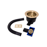 Modern Round Kitchen Sink Strainer Waste with Overflow, Top Fix Installation -  231 x 114 x 214mm, Choice of Colour