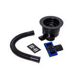 Modern Round Kitchen Sink Strainer Waste with Overflow, Top Fix Installation -  231 x 114 x 214mm, Choice of Colour