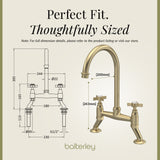 Traditional Bridge Mixer Kitchen Tap - With Multiple Finishes and Handle Options Available
