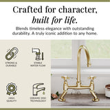 Traditional Bridge Mixer Kitchen Tap - With Multiple Finishes and Handle Options Available