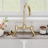 Traditional Bridge Mixer Kitchen Tap - With Multiple Finishes and Handle Options Available