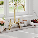 Traditional Bridge Mixer Kitchen Tap - With Multiple Finishes and Handle Options Available
