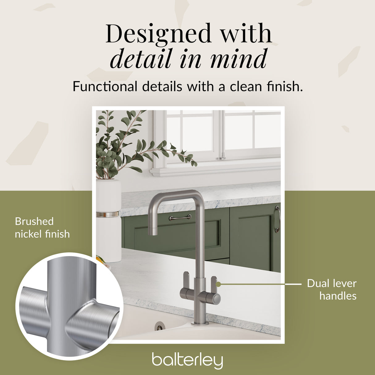 Kuma Kitchen Mono Mixer Tap - Multiple Handles and Finishes Available