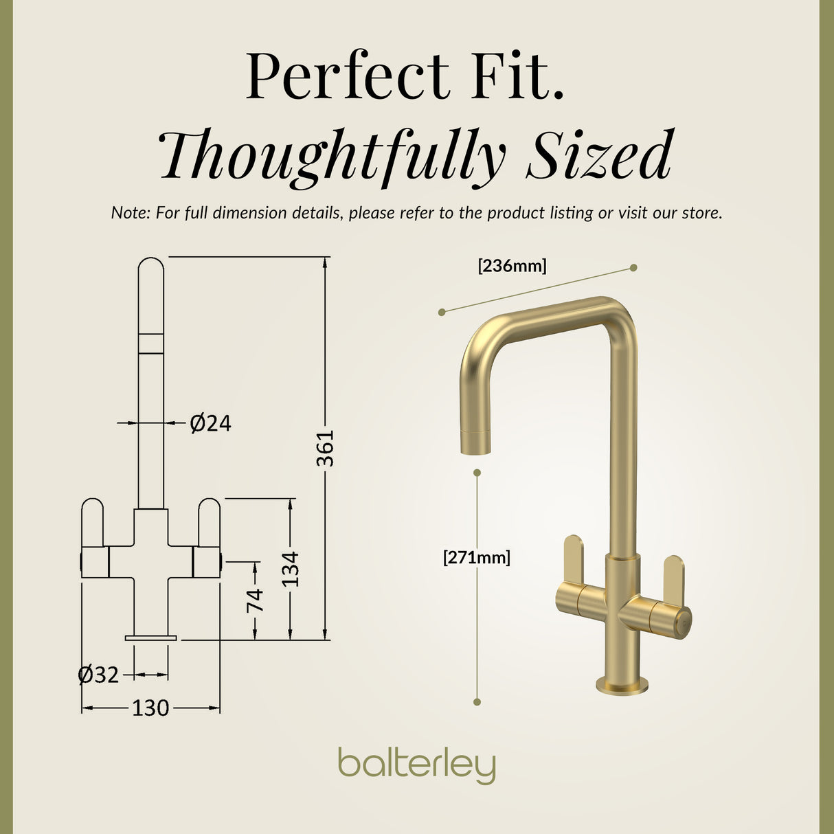 Kuma Kitchen Mono Mixer Tap - Multiple Handles and Finishes Available
