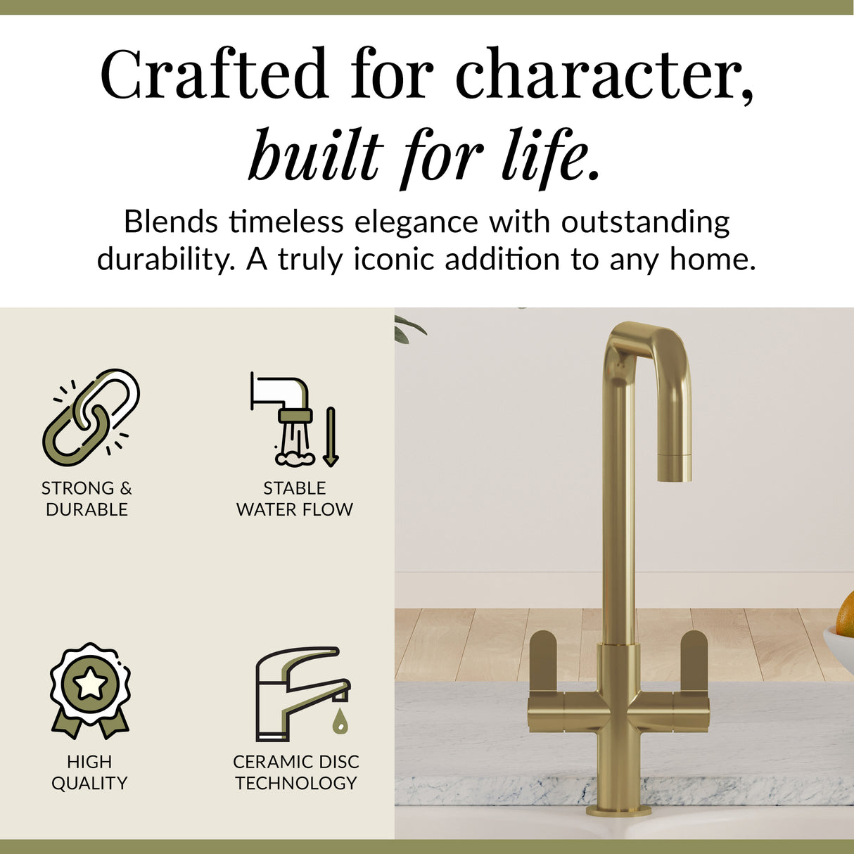 Kuma Kitchen Mono Mixer Tap - Multiple Handles and Finishes Available