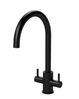 Minimalist Kitchen Mono Mixer Tap with 2 Lever Handles, 436mm - Matt Black