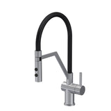 Modern Kitchen Mono Mixer Tap with 1 Lever Handle, 436mm - Brushed Nickel