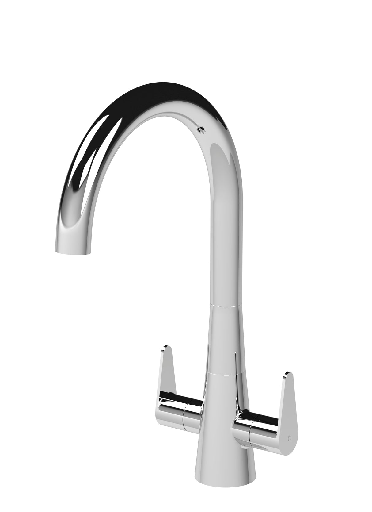 Kitchen Mono Mixer Tap with 2 Lever Handles, 398mm - Chrome