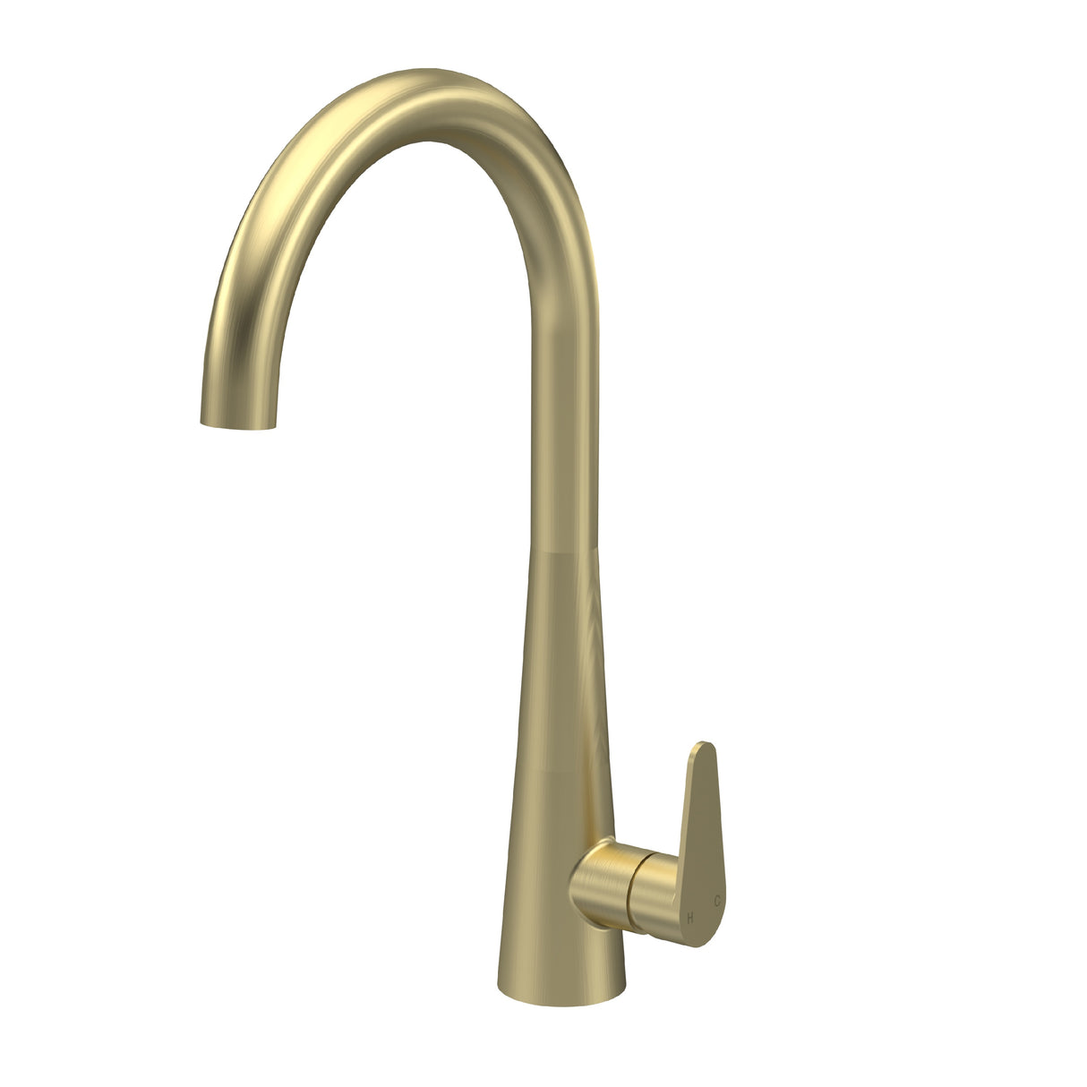 Kitchen Mono Mixer Tap with 1 Lever Handle, 398mm - Brushed Brass