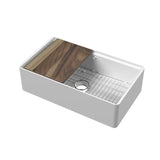 Fireclay Kitchen Sink with Work Station and Grid - Variety of Styles Available