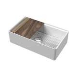 Fireclay Kitchen Sink with Work Station and Grid - Variety of Styles Available