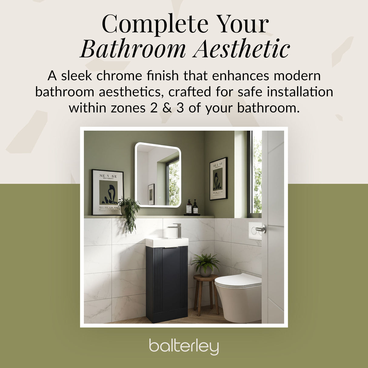 Soft Square LED Illuminated Touch Sensor Mirror with Demister, 700mm x 500mm