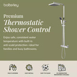 Square Thermostatic Shower Kit with Fixed Head & Adjustable Handset - Multiple Colours Available