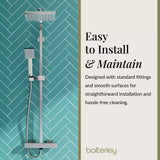 Square Thermostatic Shower Kit with Fixed Head & Adjustable Handset - Multiple Colours Available