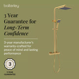 Square Thermostatic Shower Kit with Fixed Head & Adjustable Handset - Multiple Colours Available