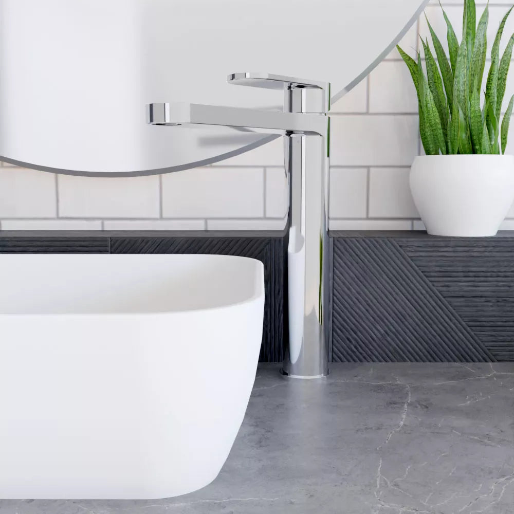 Round High Rise Mono Basin Mixer Tap - Choice of Finish