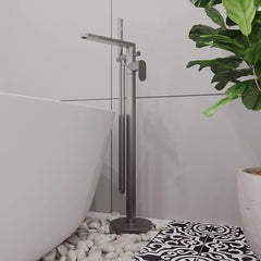Enville Modern Freestanding Round Bath Shower Mixer Tap with Lever Handle and Kit - Choice of Colour