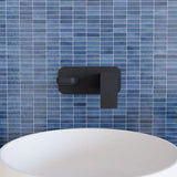 Contemporary Square Wall Mounted 2 Tap Hole Basin Mixer Tap - Choice of Finish