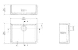 Single Bowl Fireclay Ceramic Butler Kitchen Sink with No Overflow or Tap Hole