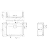 Single Bowl Butler Fireclay Kitchen Sink - 595mm - Multiple Colours
