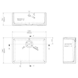 Single Bowl Fireclay Ceramic Butler Kitchen Sink with Overflow & Waste