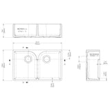 Double Bowl Fireclay Ceramic Stepped Weir Butler Kitchen Sink Bundle with Mono Mixer Tap & Waste