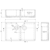 Fireclay Kitchen Bundle - Double Bowl Butler Sink, 2 x Wastes & French Classic Tap, 895mm - Brushed Brass