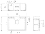 Single Bowl Butler Kitchen Sink - Variety of Sizes and Features Available