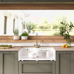 Single Bowl Fireclay Ceramic Butler Kitchen Sink - Variety of Sizes and Features Available