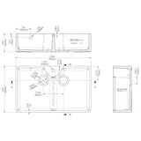 Double Bowl Fireclay Ceramic Butler Kitchen Sink Bundle with Overflow, Mixer Tap & Wastes