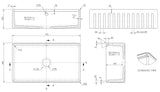 Fireclay Kitchen Sink with Work Station and Grid - Variety of Styles Available