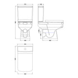 Modern White Semi Flush-to-Wall Toilet and Cistern – 610mm