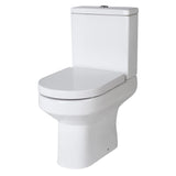 Modern White Semi-Flush to Wall Bathroom Toilet Pan & Cistern – 380mm
