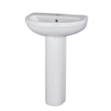 Round Bathroom Ceramic Basin and Full Pedestal - 550mm - 1 or 2 Tap Hole