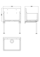 Single Bowl  Fireclay Ceramic Cleaner Sink w.Grid - Multiple Sizes and Accessories