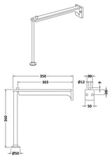 Cleaner Sink Legs and Bracket (Sink Not Included) - Brushed Stainless Steel - Balterley