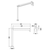 Cleaner Sink Legs and Bracket (Sink Not Included) - Brushed Stainless Steel - Balterley