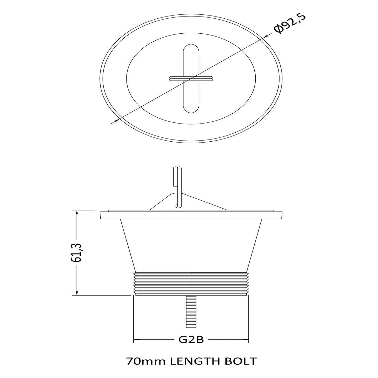 Cleaner Sink Waste with Plug with a Chrome Finish